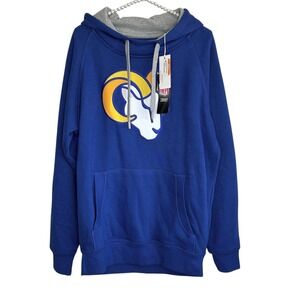 LA Rams Antigua NFL Hoodie Medium Football Sportswear Fleece Logo Blue NEW